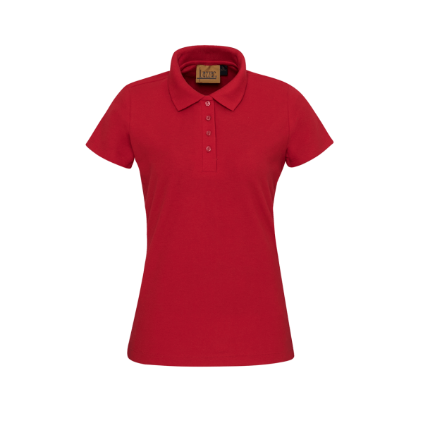 Red P500 Short Sleeve Polo Shirt For Women